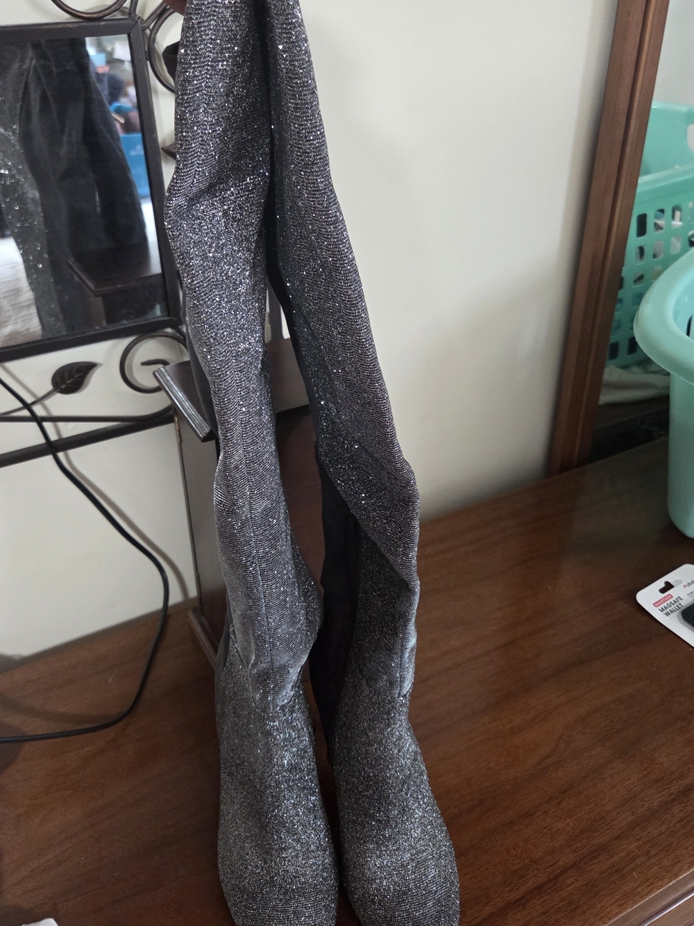 Jessica Simpson Gray Sparkle Over-the-Knee Boots - Picture 2 of 4
